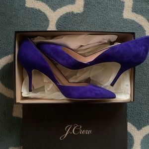 NEW J. Crew suede d'orsay pointed toe heels💜